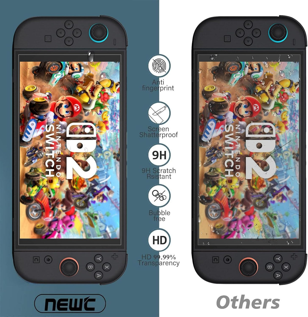 NEW'C for Nintendo Switch 2 Screen Protector Tempered Glass Bubble Free