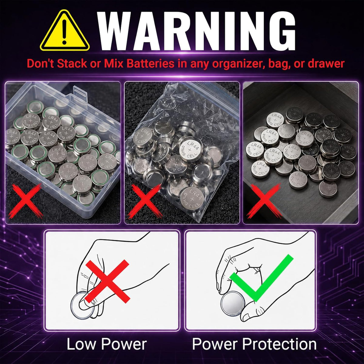 POWEROWL 12-Pack LR44 SR44 A76 Batteries for Small Electronics