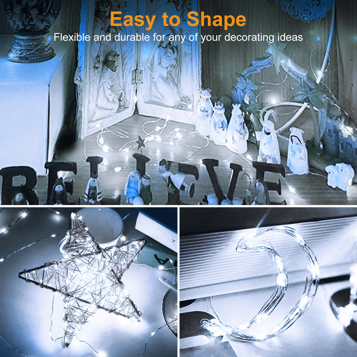 btfarm 12 Pack 3 Modes Fairy Lights Battery Operated, 2M 20LED String Light