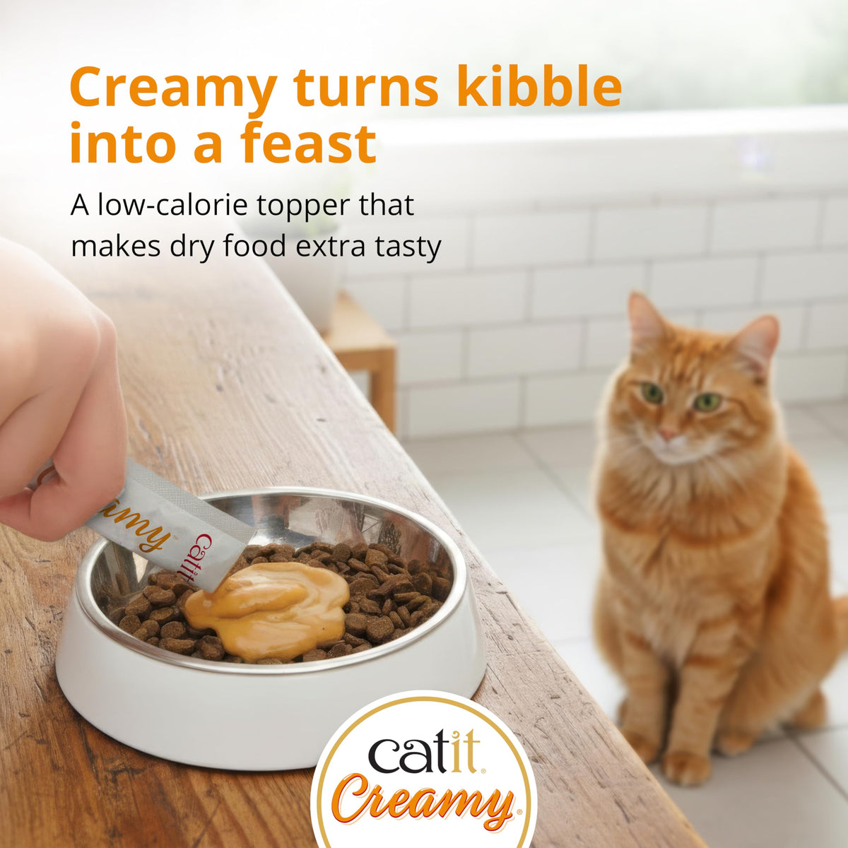 Catit Creamy Salmon & Prawn Lickable Cat Treats for Cats & Kittens 15x10g