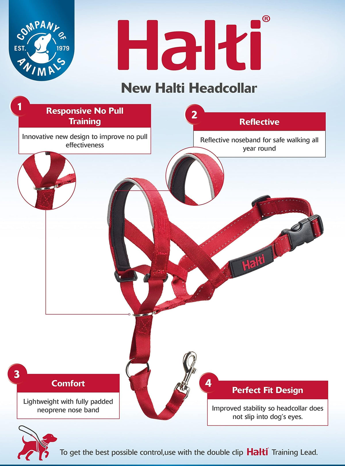 Halti Headcollar for Dogs | Size 3, Black