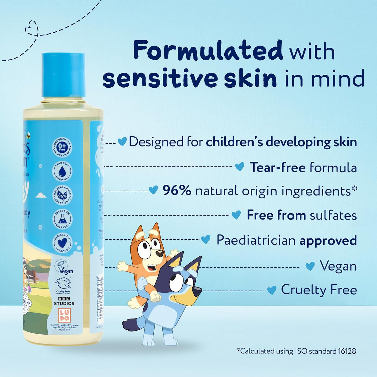 Childs Farm Kids Bluey Hair & Body Wash, Bluey-Berry | Tear-free, Gently Cleanses | Suitable for Dry, Sensitive Skin, 250ml