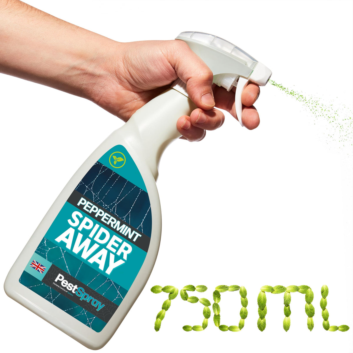 Peppermint Spider PestSpray, Peppermint Oil Spray, Spider Repellent, 250ml Bottle, Suitable Indoor & Outdoor Use