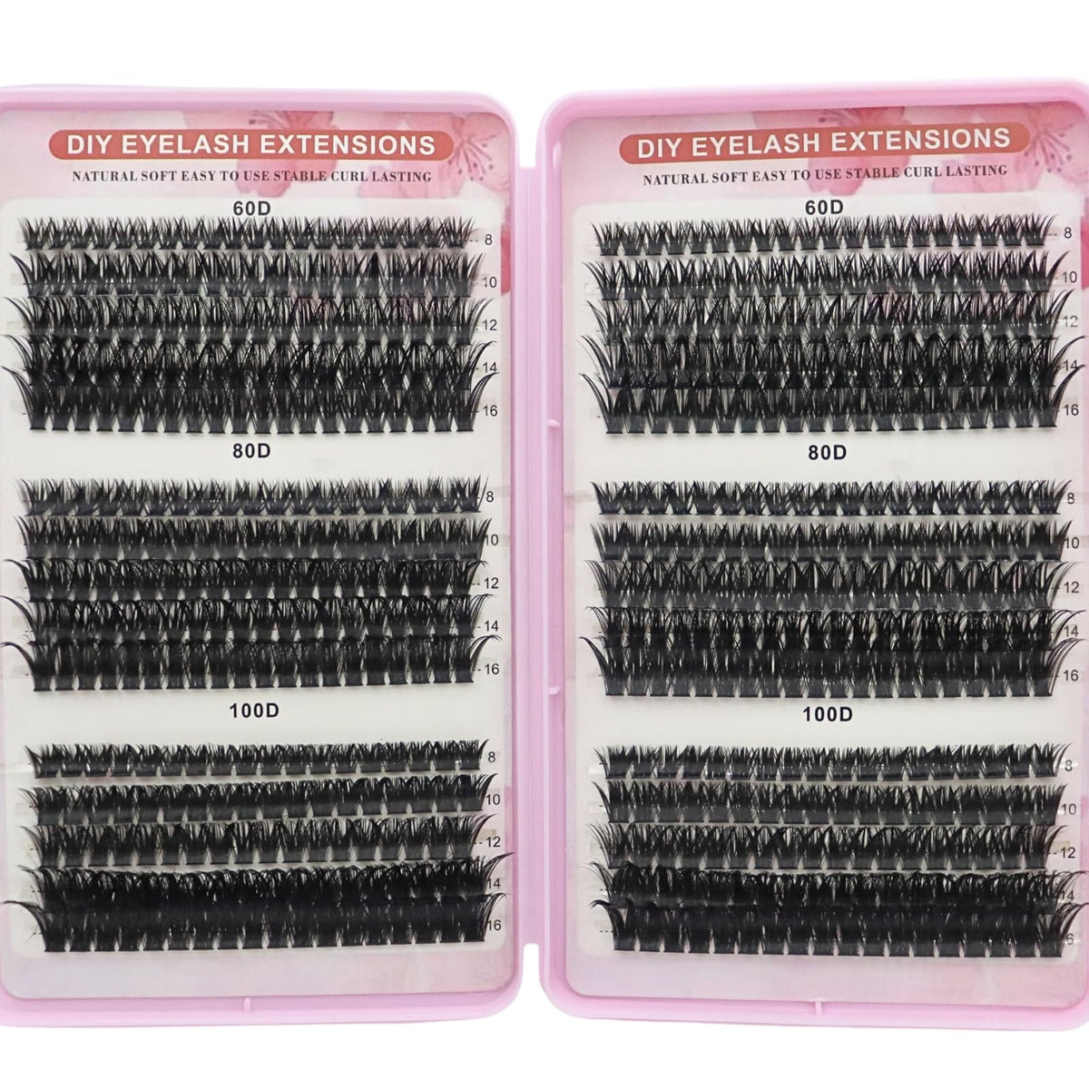 KEYRI 580 Pieces Individual Eyelashes 30-100D Cluster Lashes Kit