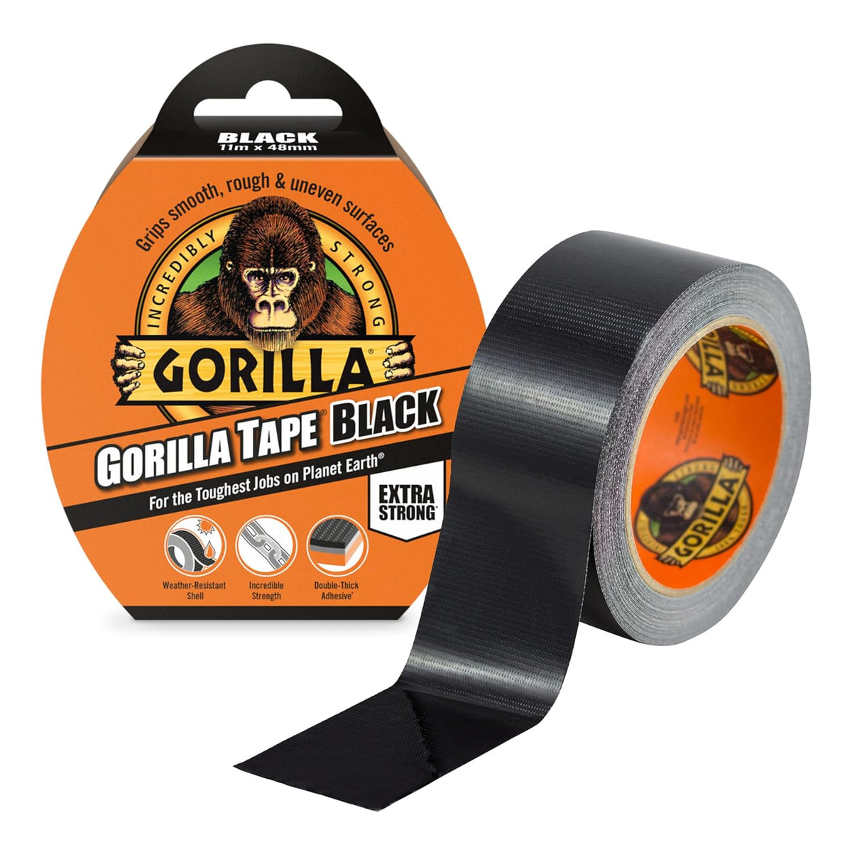 Gorilla GOR3049001 Tape Duct Tape Black 48mm x 11m