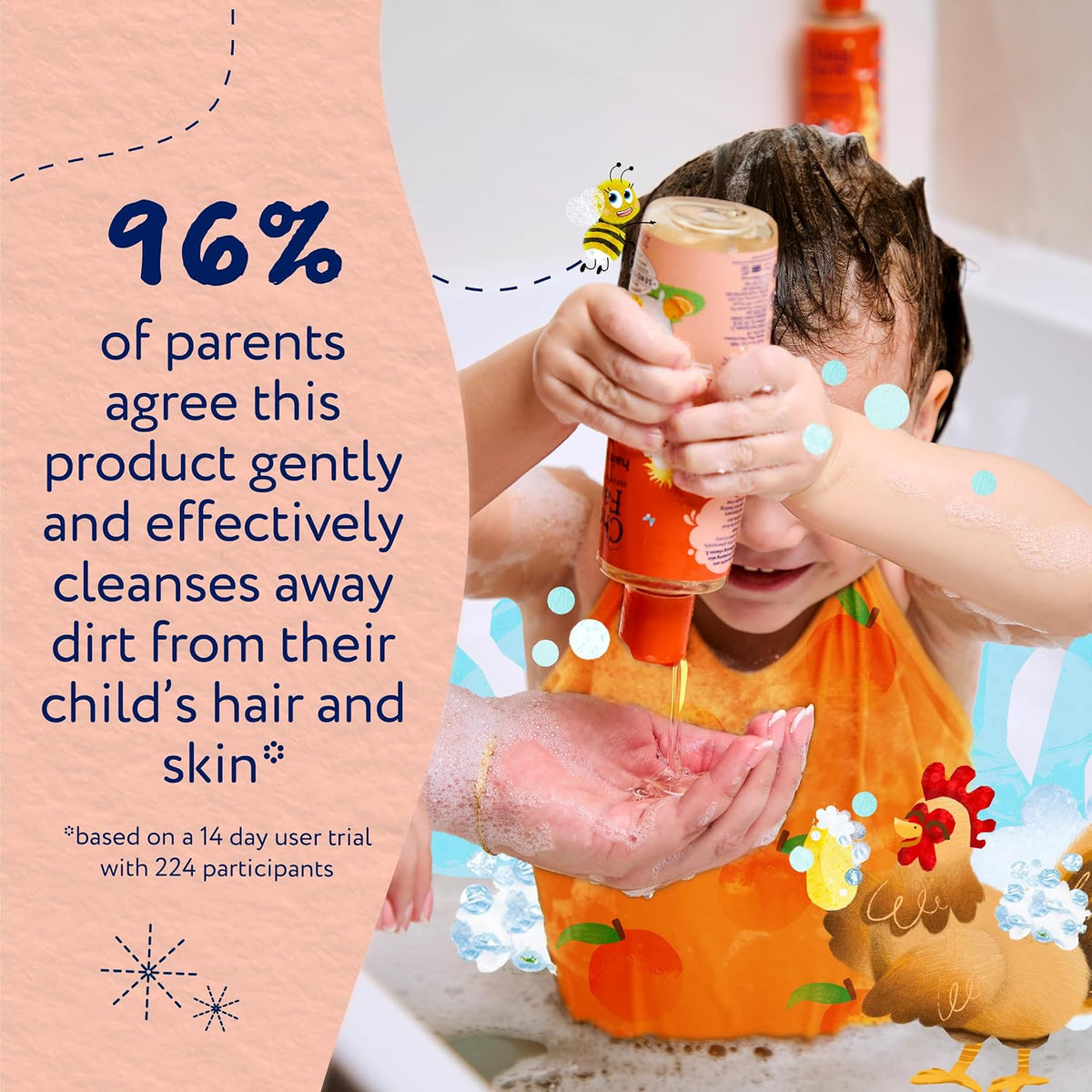 Childs Farm Kids Hair & Body Wash, Sweet Orange | Tear-free, Gently Cleanses | Suitable for Dry, Sensitive Skin, 500ml