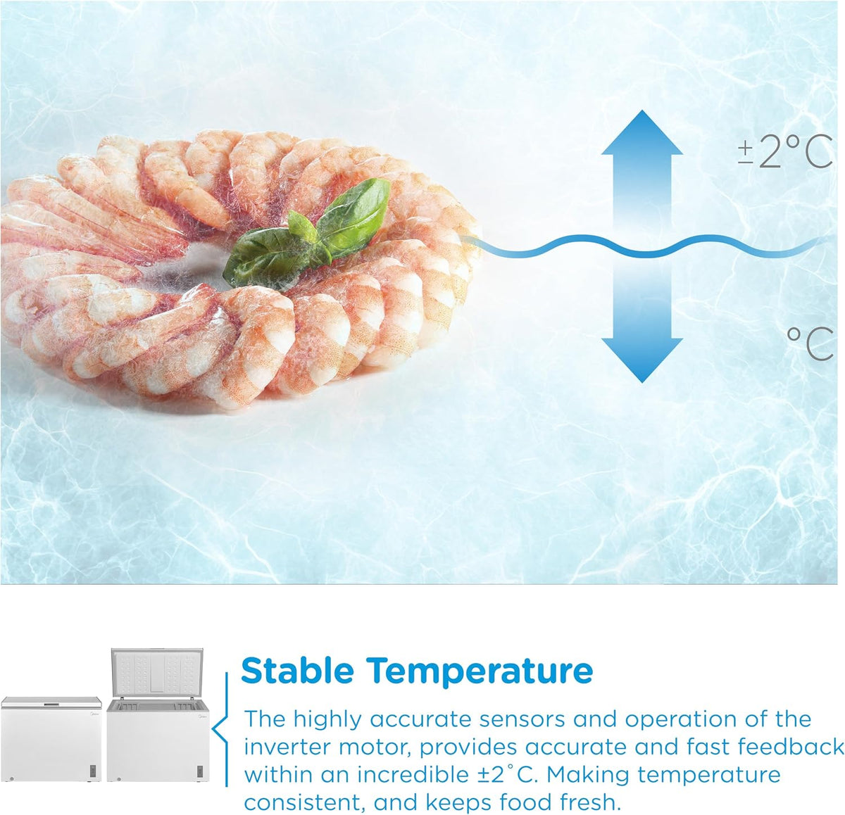 Midea 249L Chest Freezer with Convertible Refrigeration Mode, MDRC345FZE01