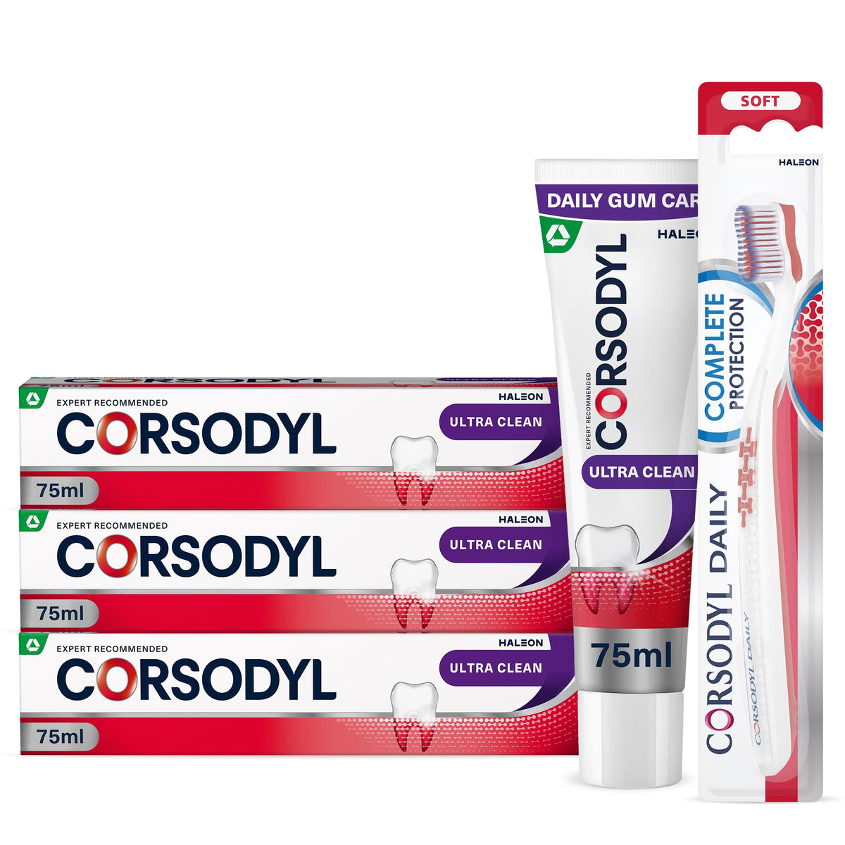 Corsodyl Ultra Clean Toothpaste, Bleeding Gums Care, 75 ml