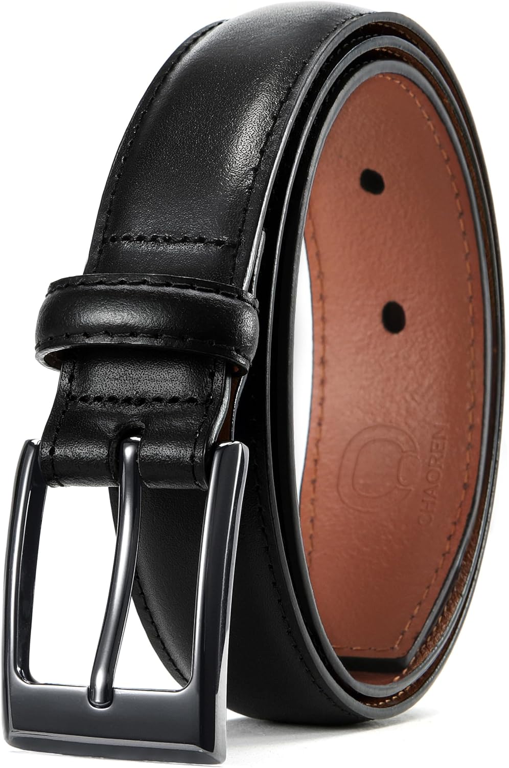 CHAOREN Leather Belts for Men, Mens Belts Leather 1 1/8" for Business Suit