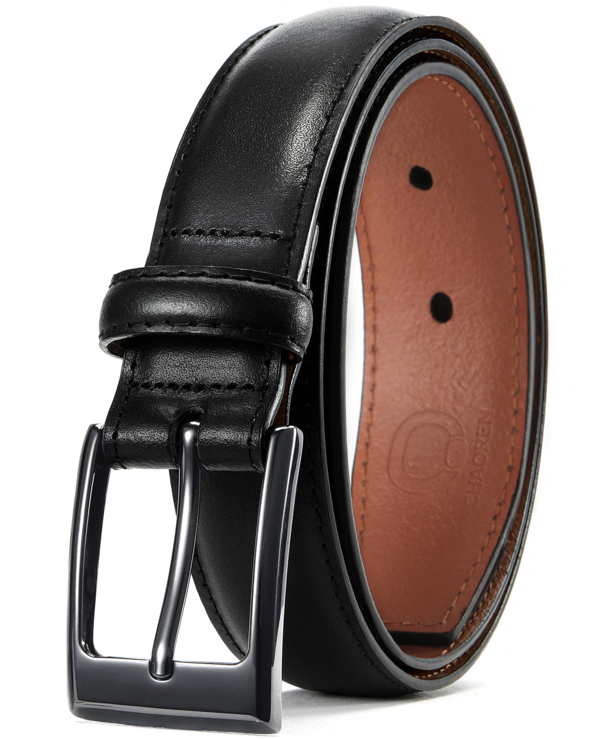 CHAOREN Leather Belts for Men, Mens Belts Leather 1 1/8" for Business Suit