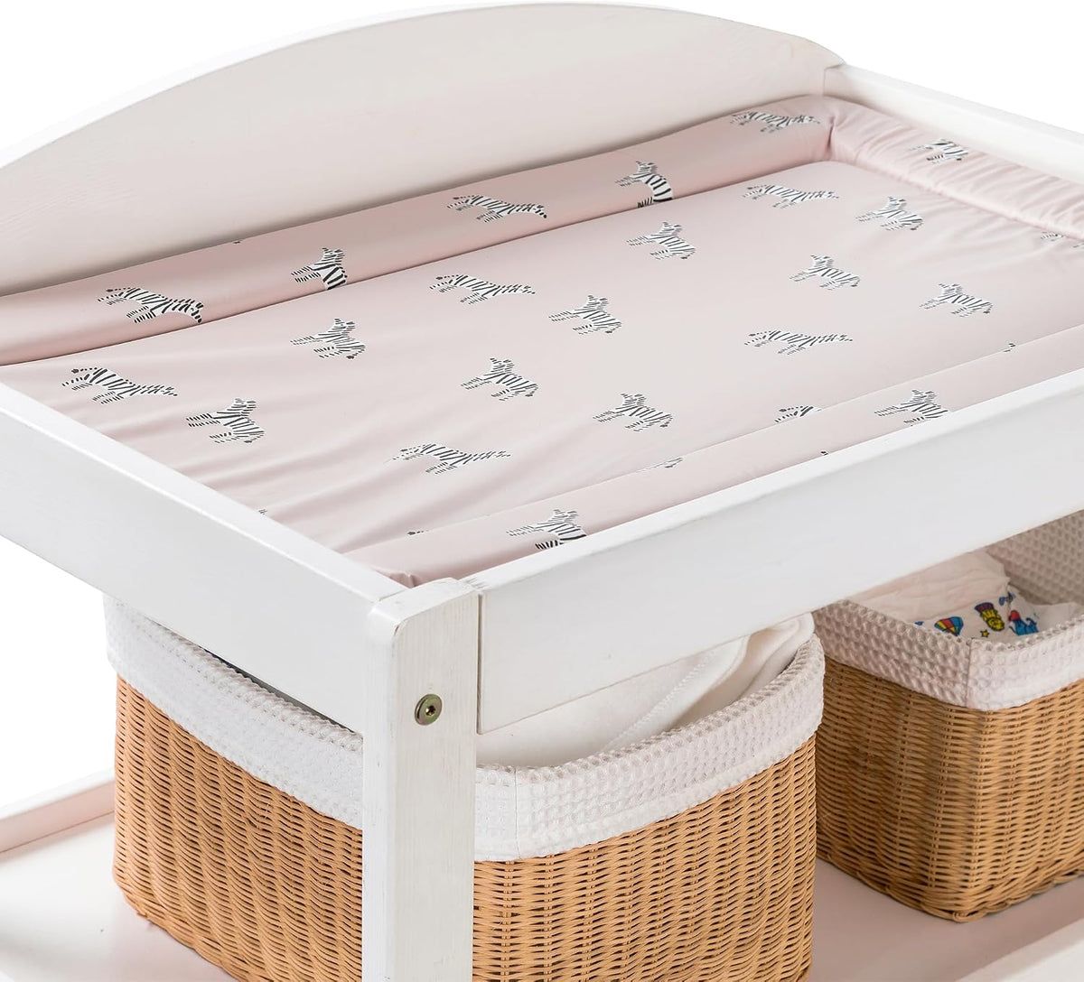 Red Kite Changing Mat Zebby - Unisex Baby Changing Mat (74 x 48 x 3.5cm) with Animal Pattern Design and Raised Padded Edges (White/Grey Zebra Design)