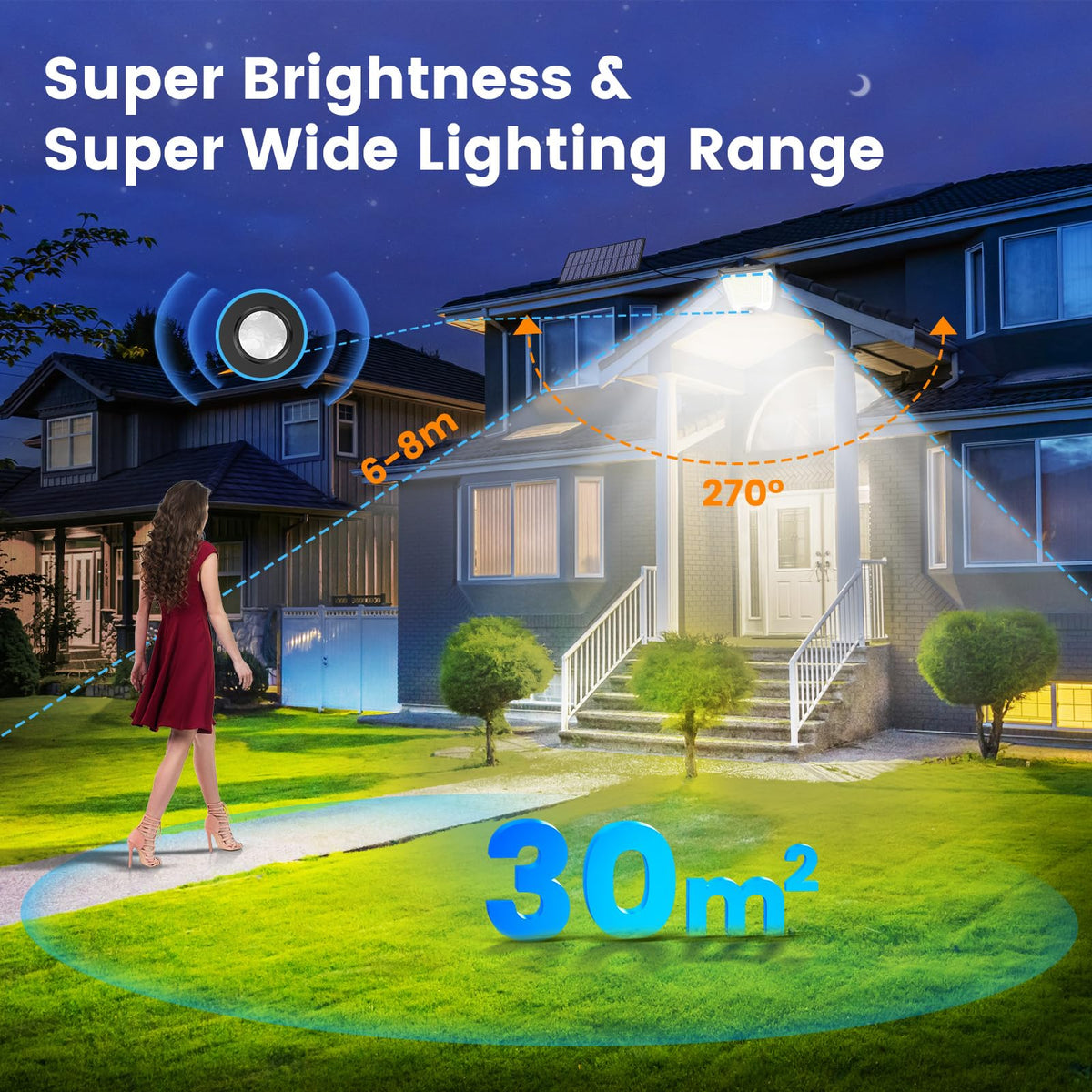 Outdoor Solar Powered Security Lights - 288 LED Solar Outdoor Garden Light