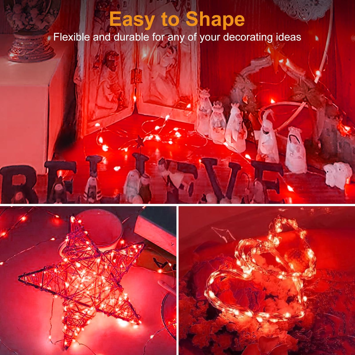 btfarm 12 Pack 3 Modes Fairy Lights Battery Operated, 2M 20LED String Light