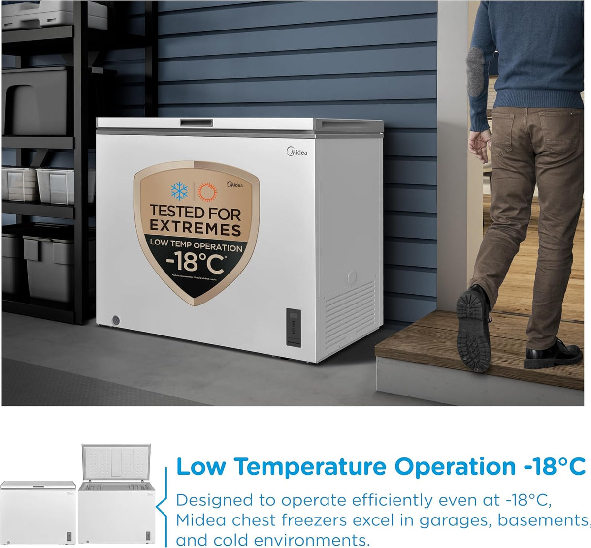 Midea 249L Chest Freezer with Convertible Refrigeration Mode, MDRC345FZE01