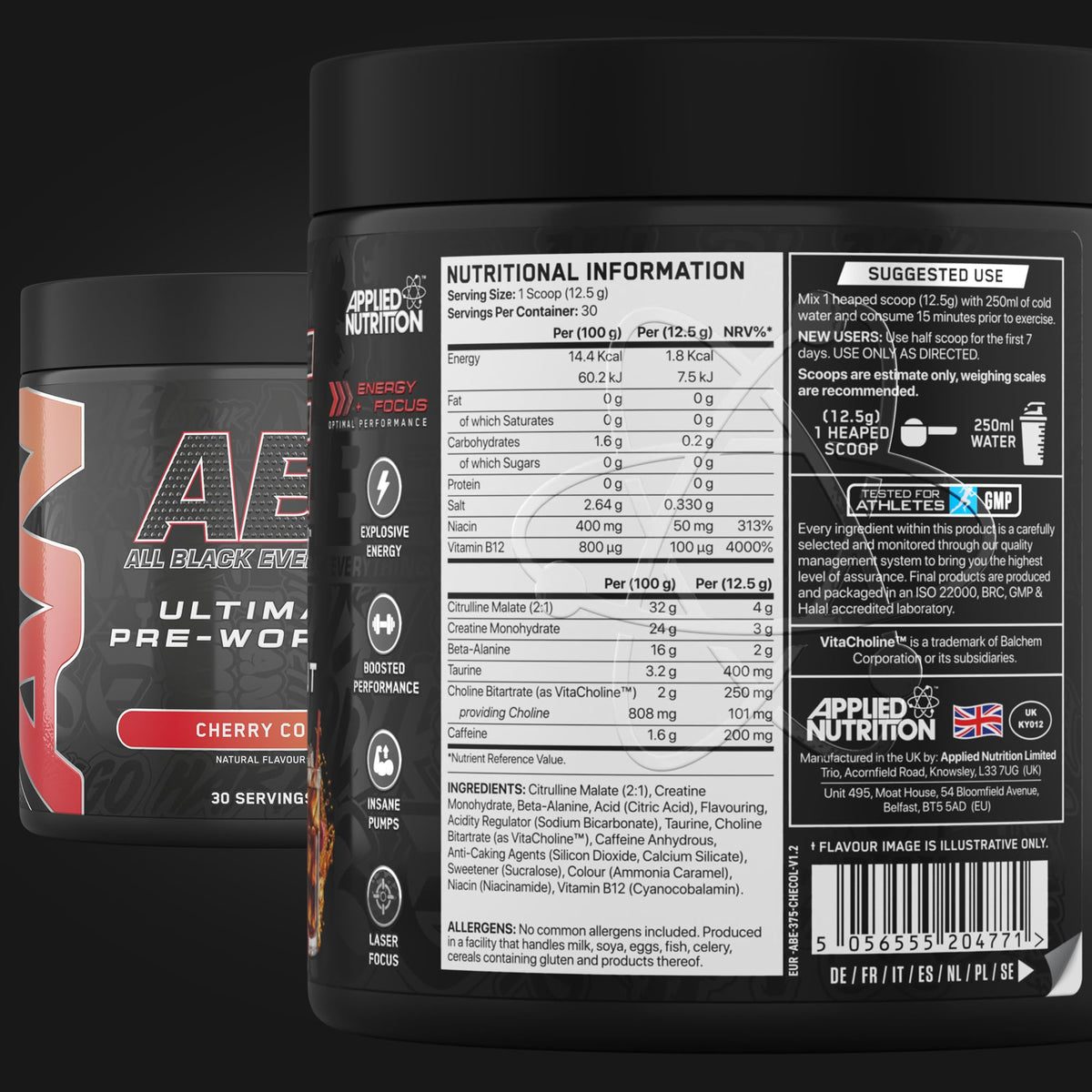 Applied Nutrition ABE Pre Workout Powder Tropical 375g