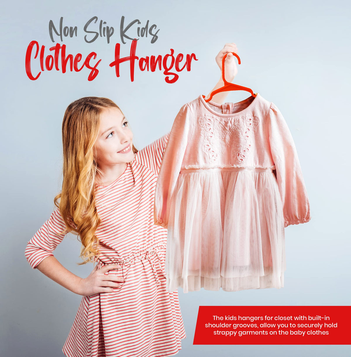 Utopia Home 20pcs Kids Hangers - 28cm Plastic Baby Hangers for Closet - Kids Hanger for Clothes and Baby Hanger for Closet - for Daily Standard Use (Grey)