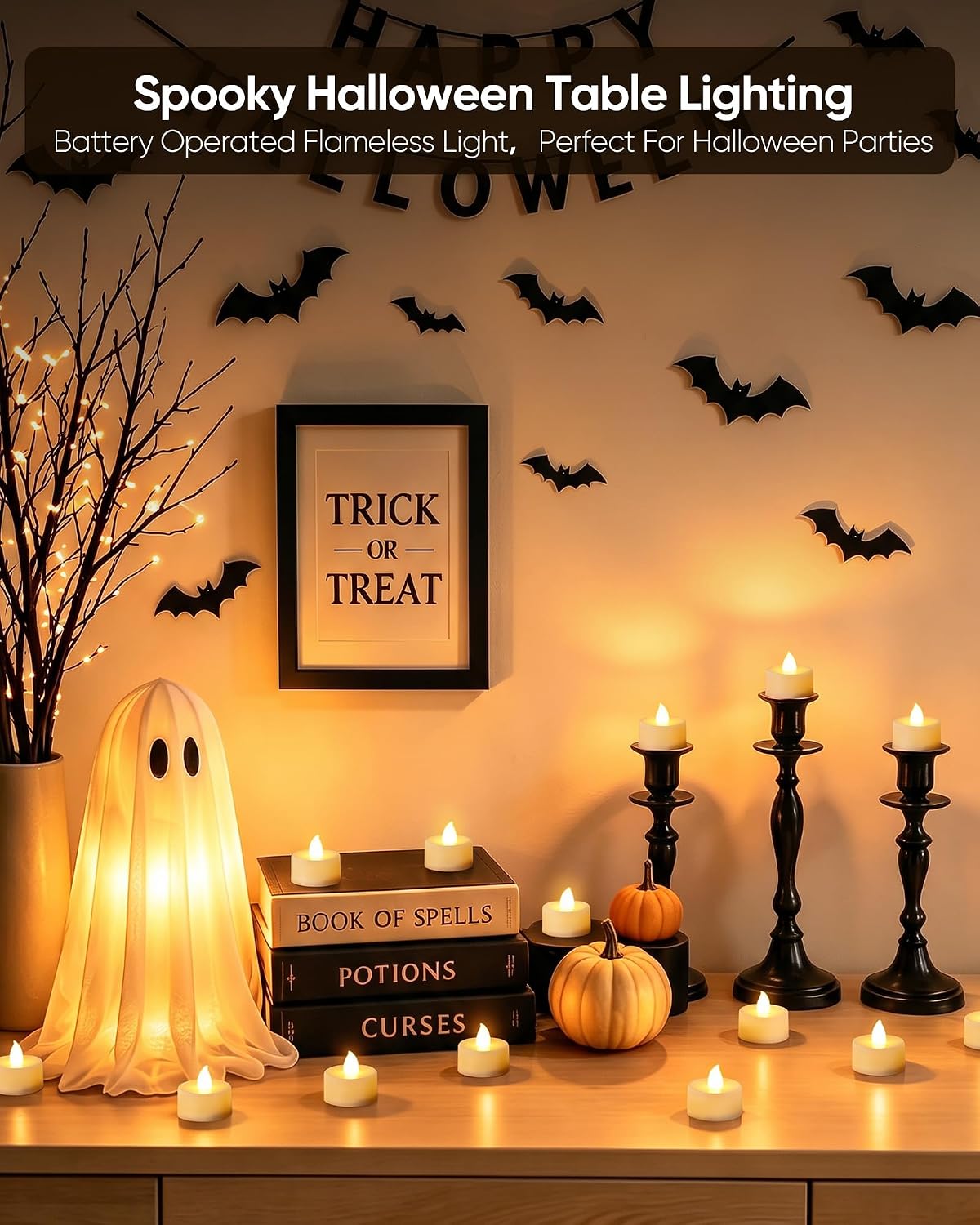 Homemory Led Battery Operated Tea Lights, Fake Electric Flickering Candles