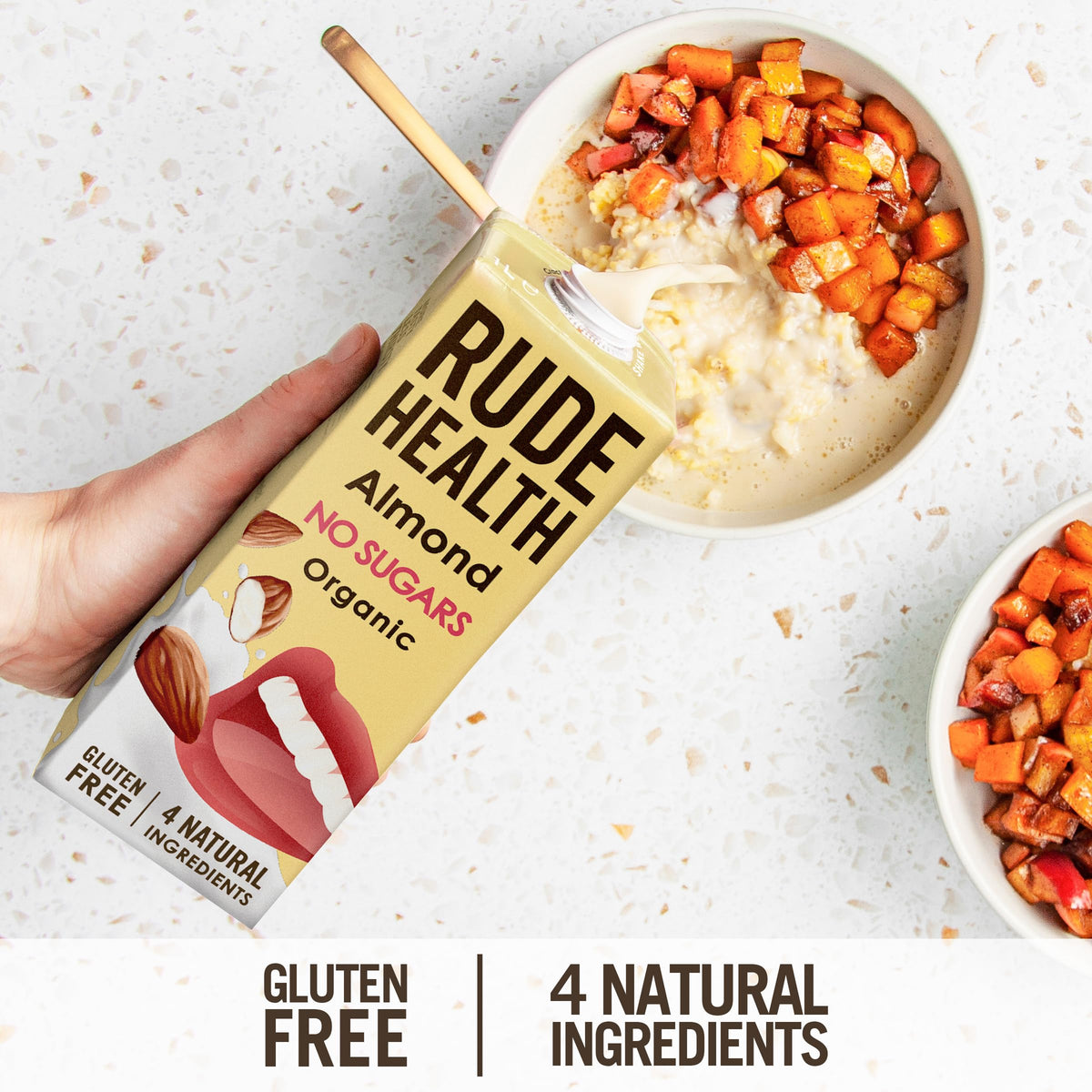 Rude Health 6 x 1 Litre Organic Oat Dairy-Alt Milk, 100% Natural Organic Drink, Lactose Free, Dairy Free & Gluten-Free, No Added Sugar, Award-Winning, Healthy & Vegan, 100% Recyclable Packaging