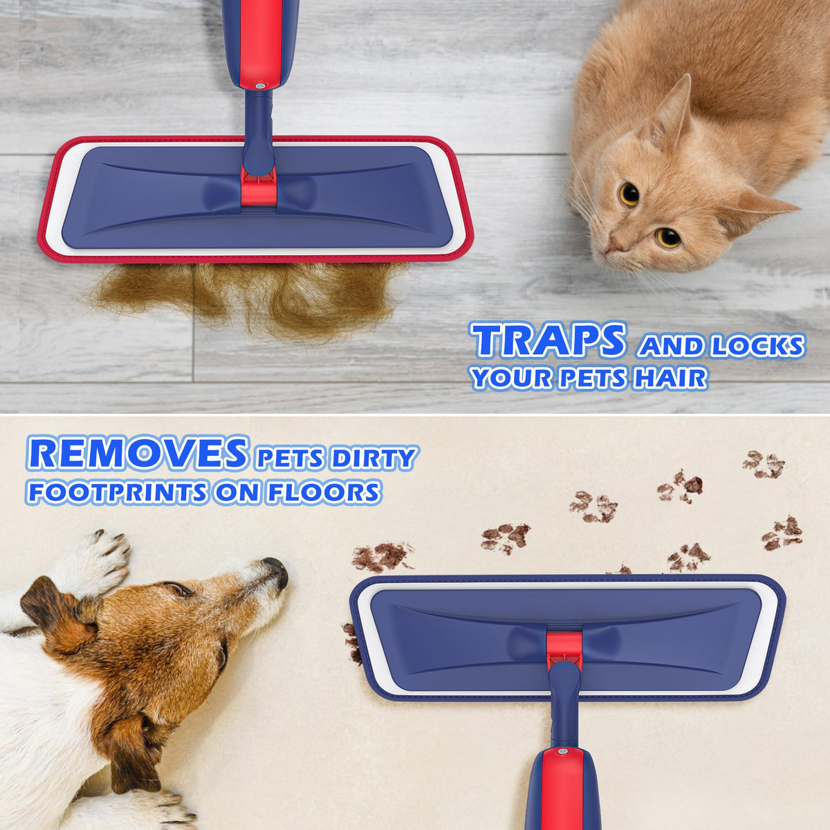 Microfibre Floor Mop with 4 Washable Pads: Spray Mops for Cleaning Floors