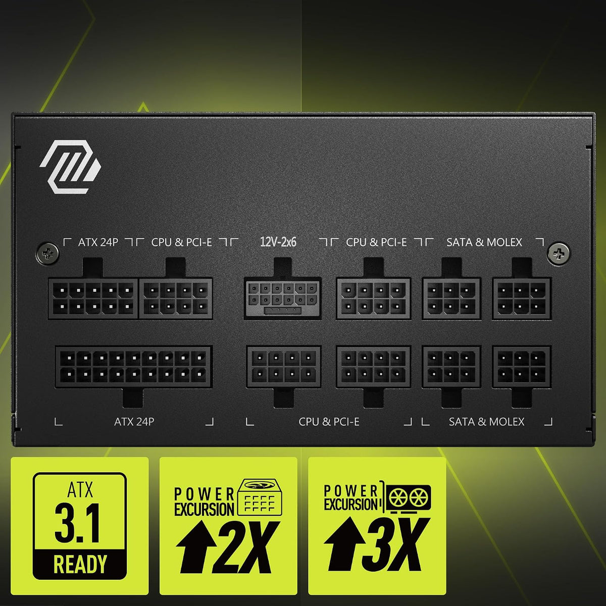 MSI MAG A750GL PCIE5 Power Supply Unit, 750W, 80 Plus Gold, Fully Modular, ATX 3.0, PCIe 5.0 GPU Support, 120mm FDB Fan, Full-Bridge LLC, Flat Black Cables - 7 Year Warranty