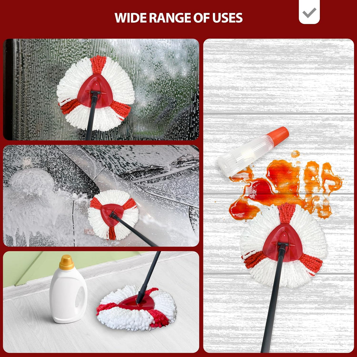 5 Pack Mop Heads for Vlieda Turbo EasyWring 1-Tank System
