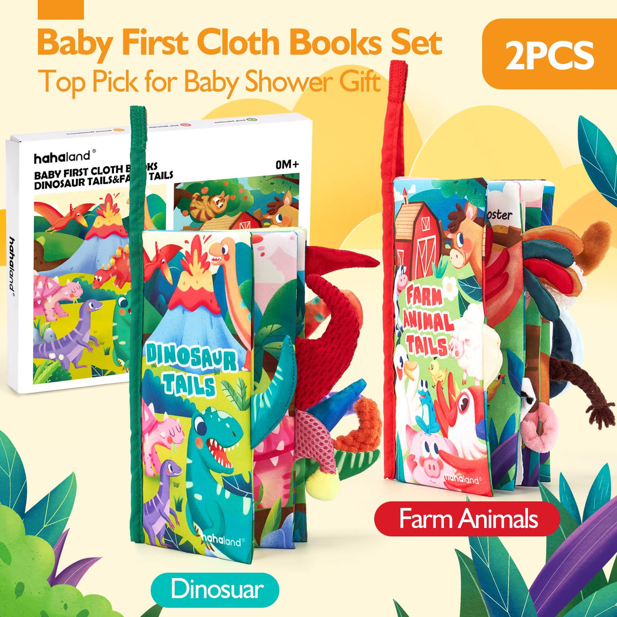 hahaland Baby Books 0-6 Months Infant Tummy Time Toys High Contrast