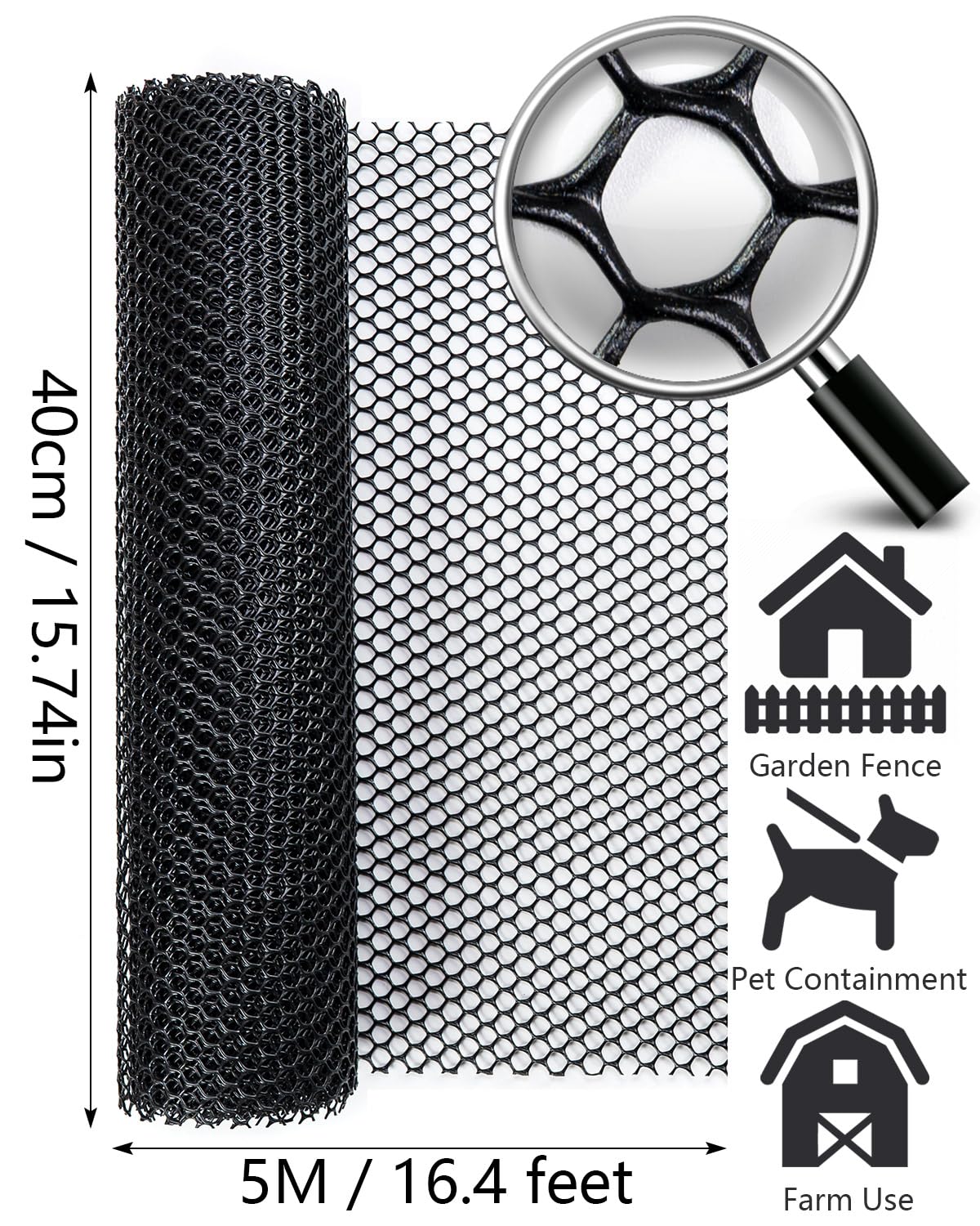 Chicken Wire,16M Wire Mesh Roll,Chicken Wire Mesh for Pet Rabbit Chicken Fencing