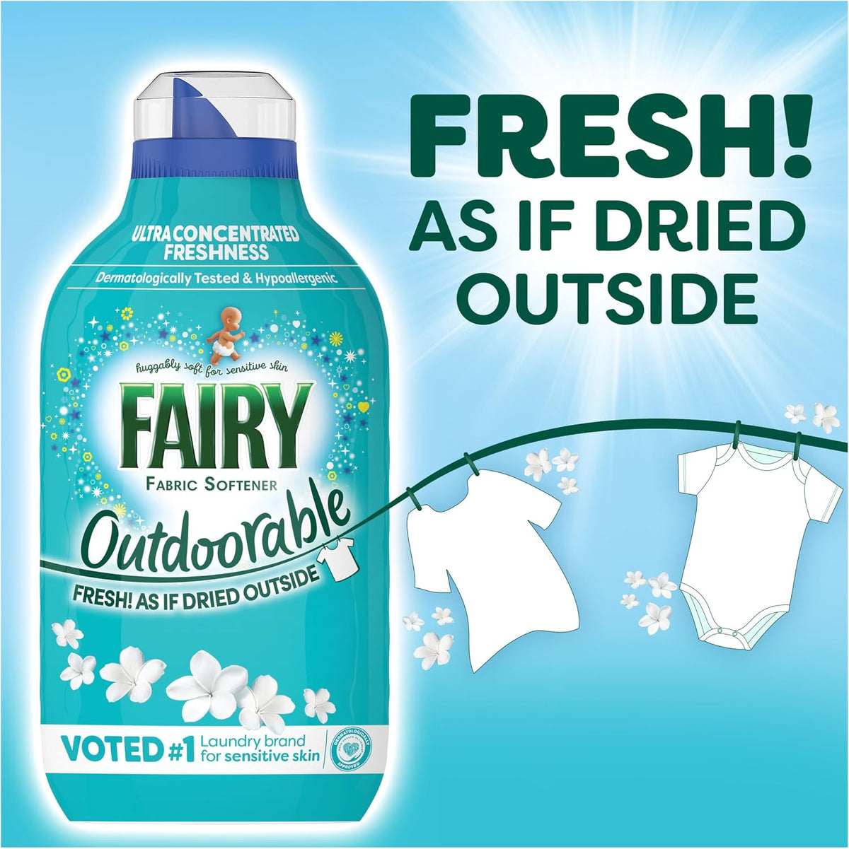 Fairy Outdoorable Fabric Softener, 1.47L, 105 Washes, First Day of Spring