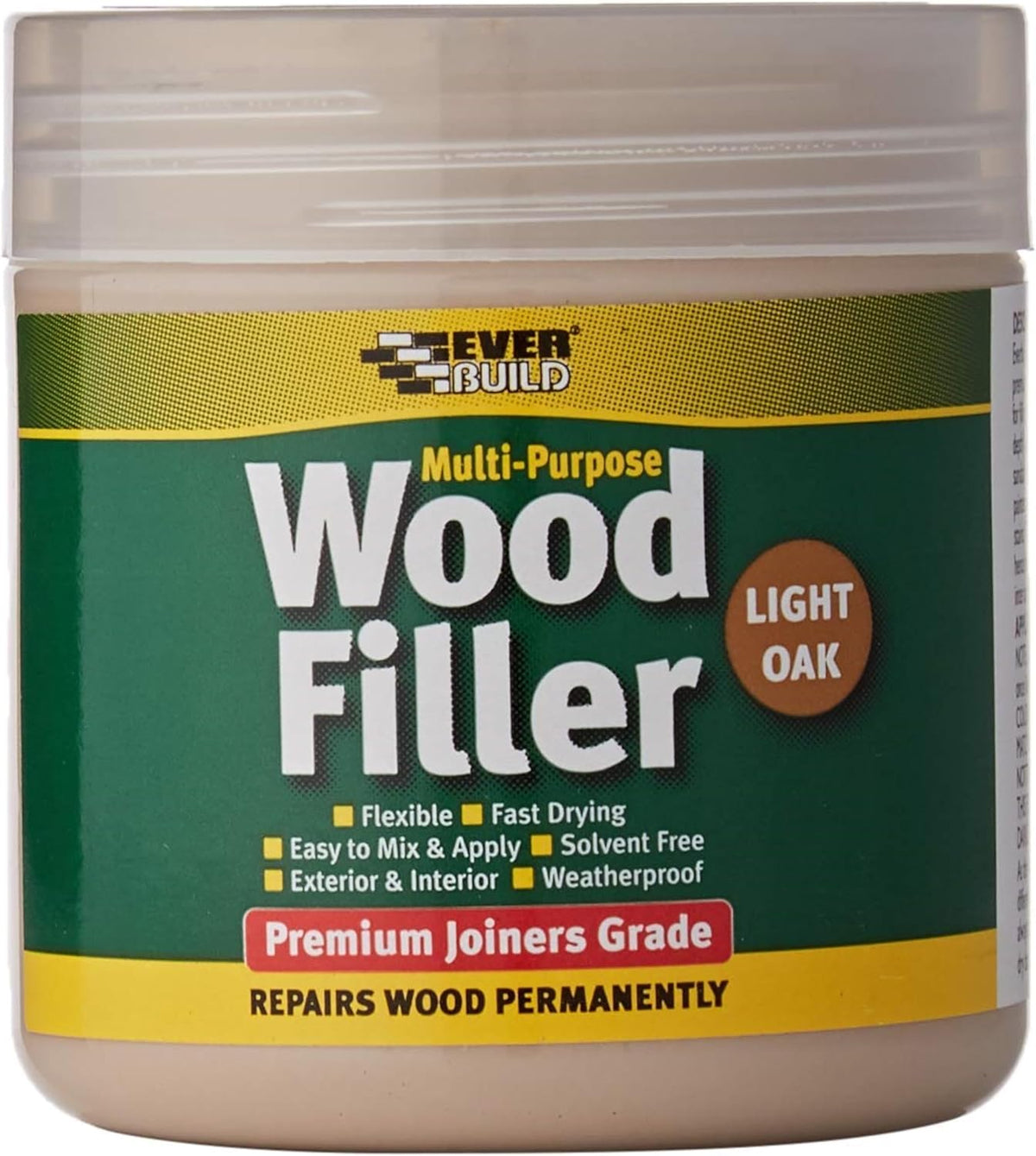 Everbuild Multipurpose Wood Filler – Suitable for Indoor and Outdoor Use – Sandable – Light Oak – 250ml