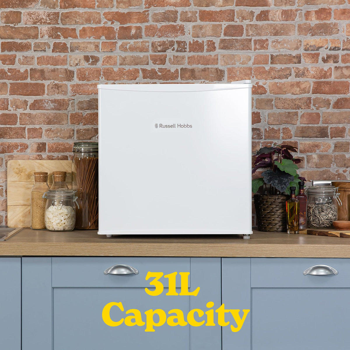 Russell Hobbs Mini Freezer 31 Litre Capacity Black Freestanding Table Top Small Freezer with Adjustable Feet, Removable Shelf & Reversible Door RHTTFZ0E1B