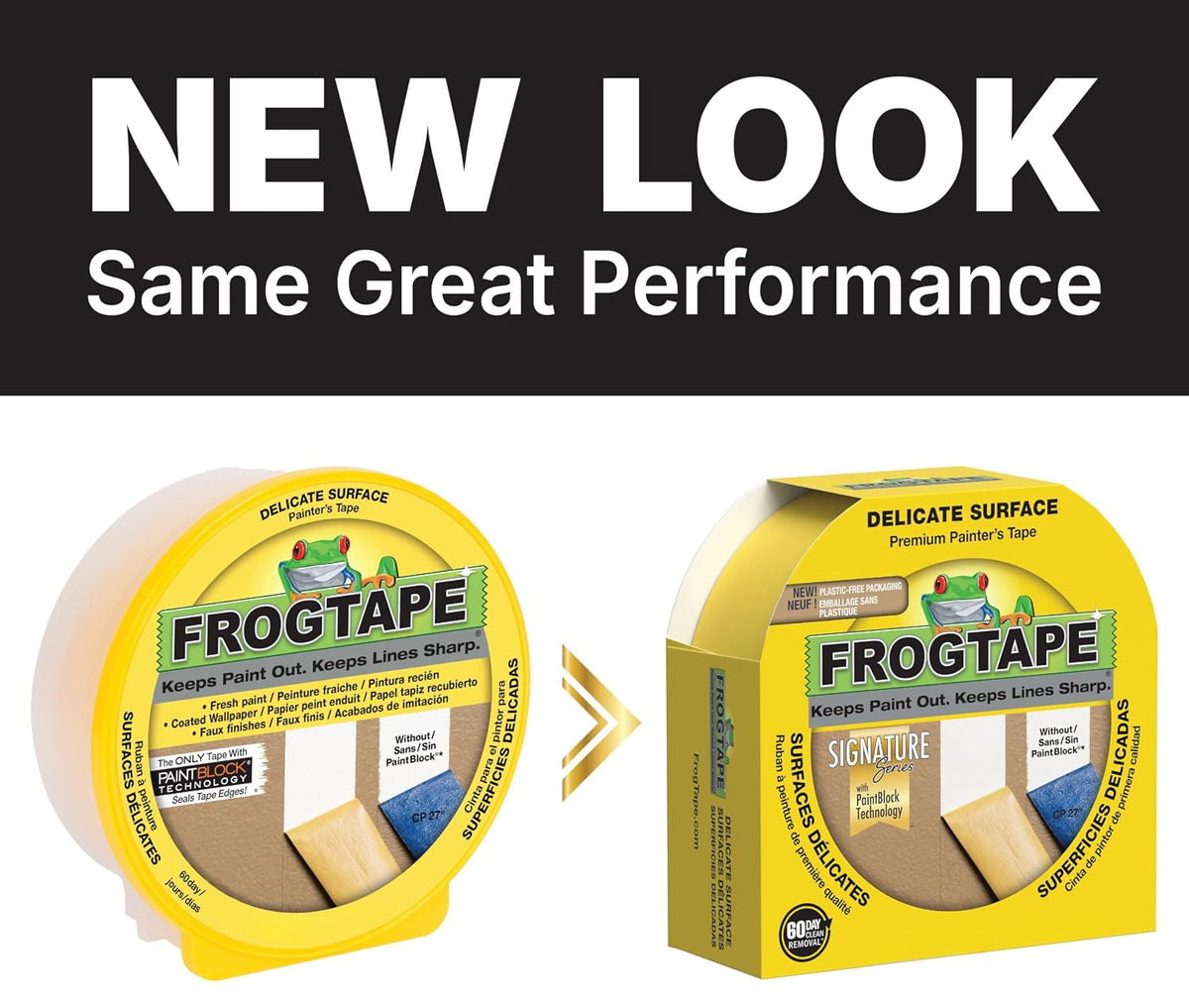 Frog Tape Yellow Delicate Surface Painters Masking Tape 24mm x 55m. Indoor painting and decorating for sharp lines and no paint bleed