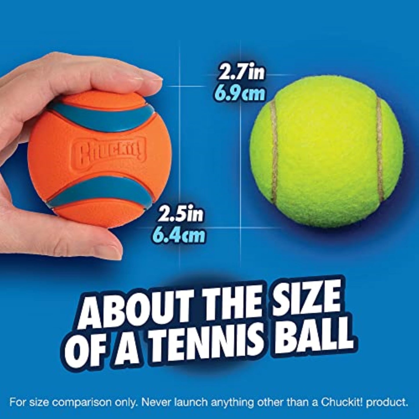 Chuckit! Ultra Ball, Durable High Bounce Rubber Dog Ball, Launcher Compatible, 2 Pack, Medium
