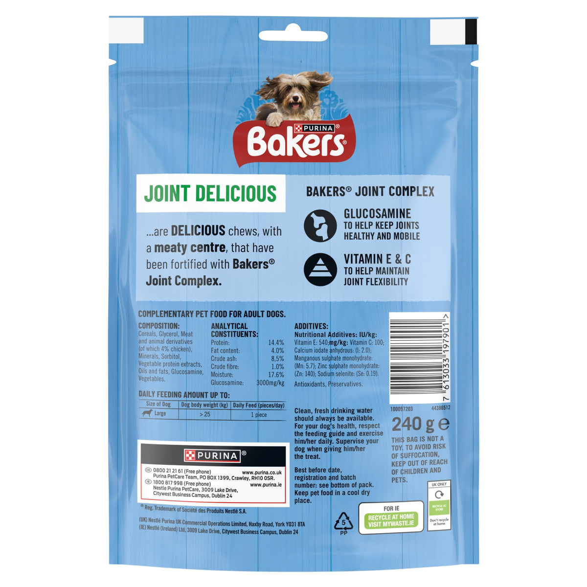 BAKERS Sizzlers Bacon Dog Treats 315g (Pack of 3)