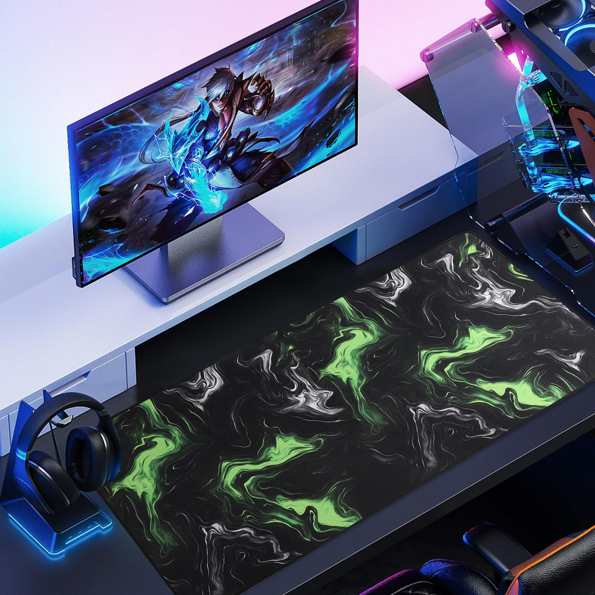 Gaming Mouse Mat/Large Mouse Pad 900 x 400 x 3mm / XXL mouse pad/large size | improved precision and speed | rubber base for stable grip on smooth surfaces | non-slip (90x40 Black)