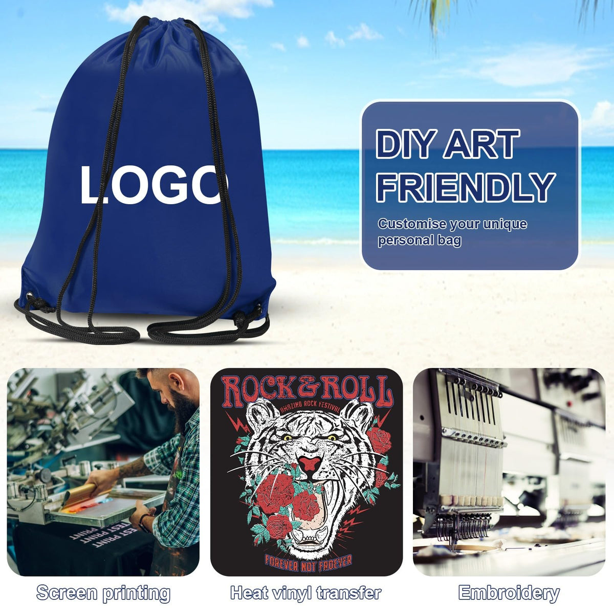 WESTWOOD FOX Drawstring Gym Bag String Bags Gym Sack Backpack PE Bags for Women Men Trainer Swimming Bag Travel Beach School Holidays Suitable for Sports,kids,Boys,Girls (Green)