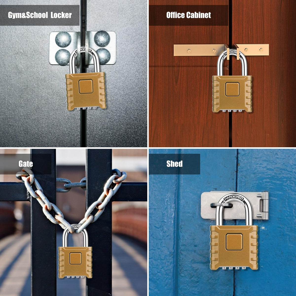 Diyife Large Heavy Duty Combination Padlocks Outdoor, 52mm Weatherproof