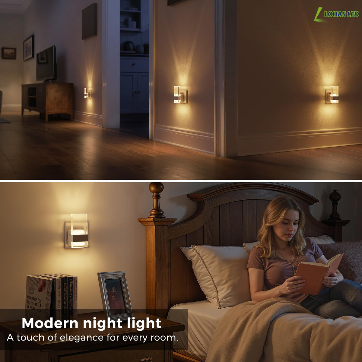 LOHAS-LED Night Light Plug in Wall with Motion Sensor, Dimmable Night Light