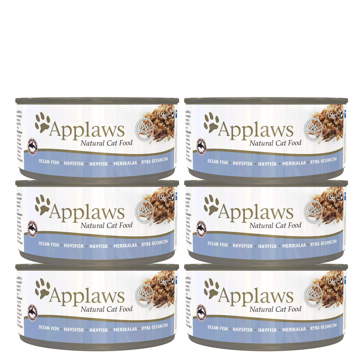 Applaws Natural Wet Cat Food, Multipack Fish Selection in Broth 70 g Tin (Pack of 12)
