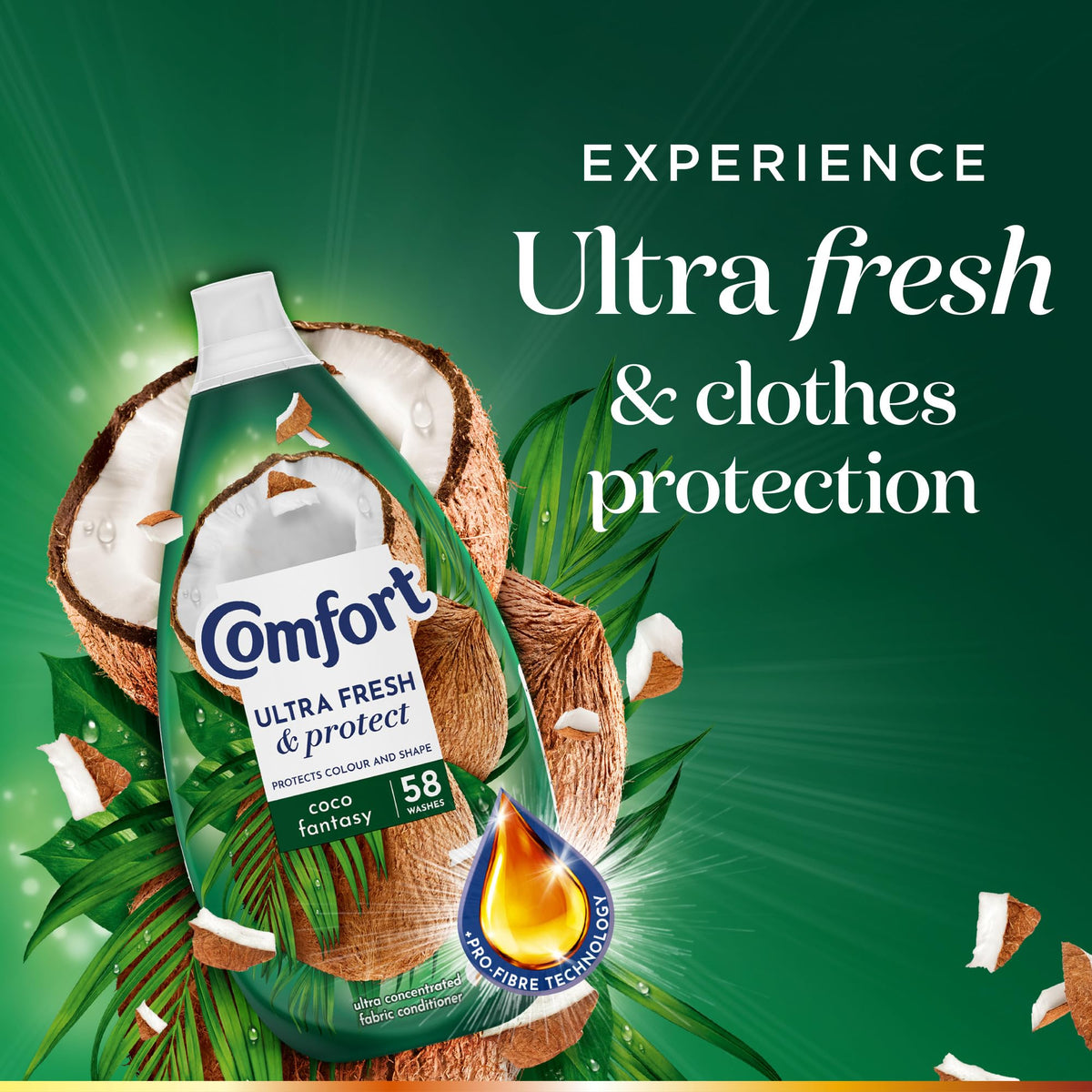 Comfort Pure Dreams Cashmere Soft Fabric Conditioner Dermatologist-Recommended Gentle Next to Sensitive Skin 48 washes(1.44 L) - Case pack of 6