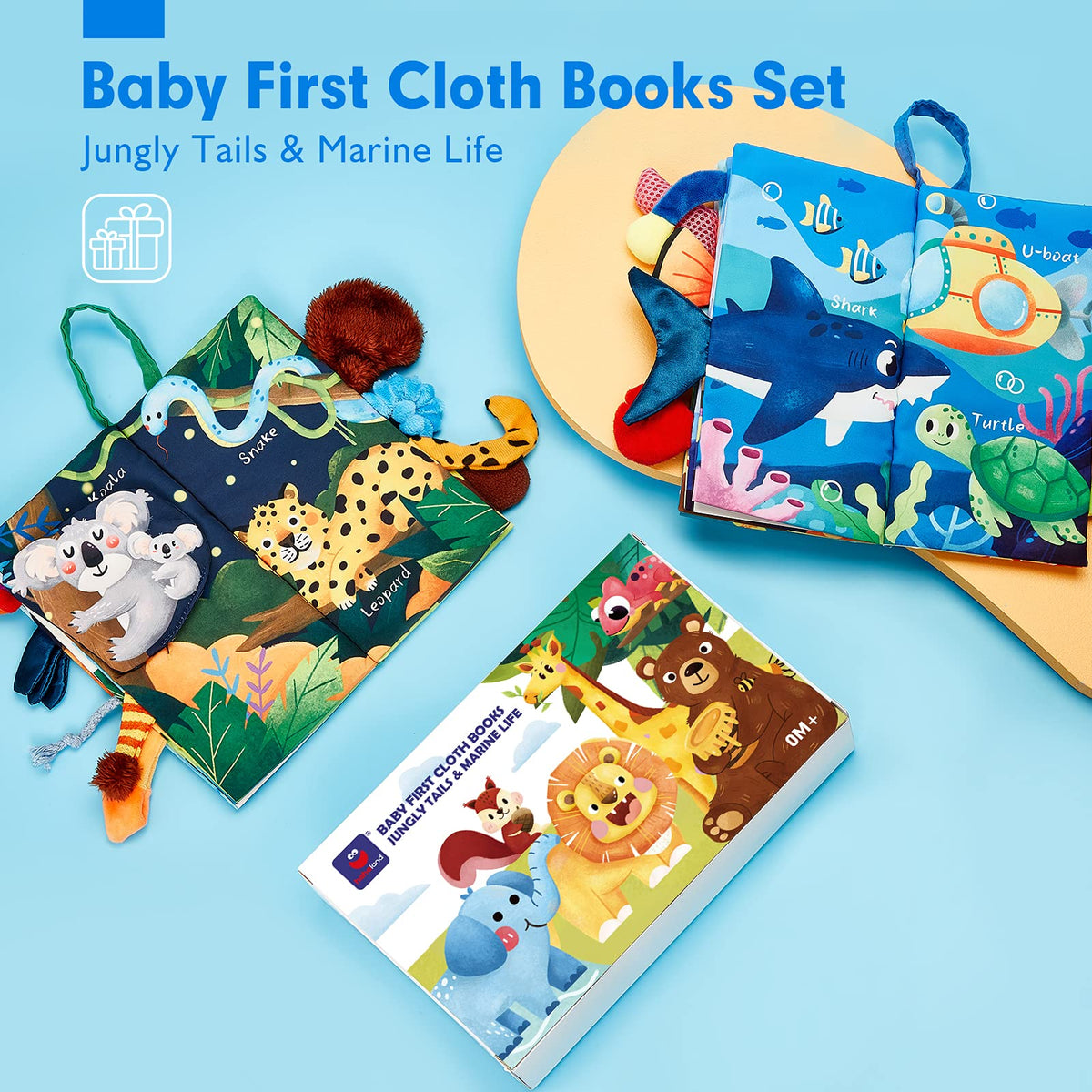 hahaland Baby Books 0-6 Months Infant Tummy Time Toys High Contrast