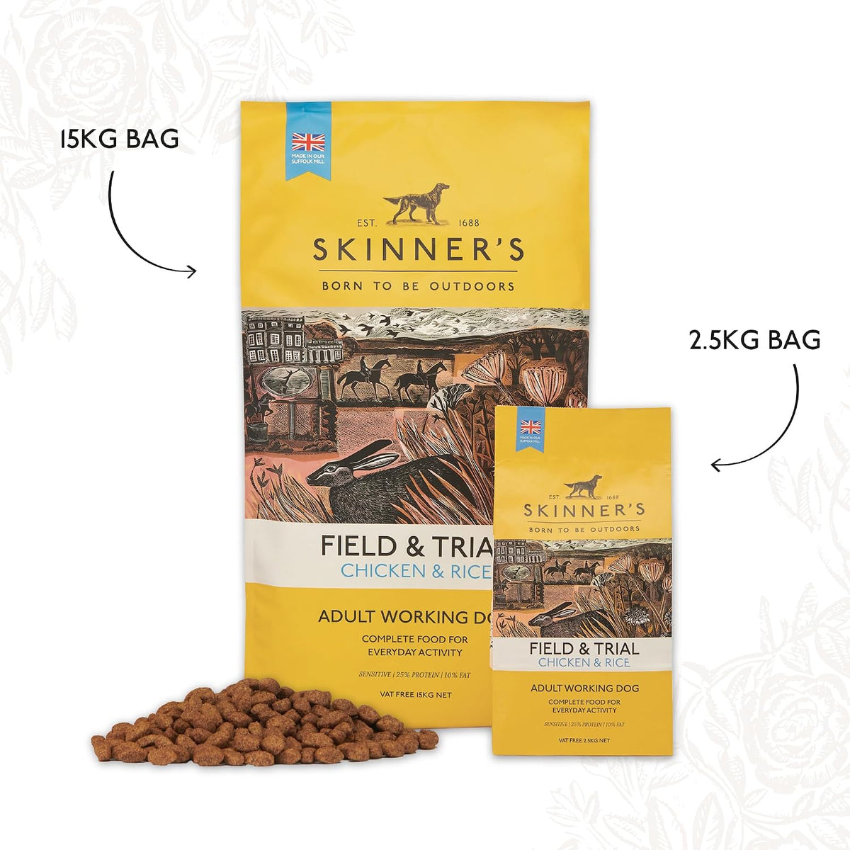 Skinner’s Field & Trial Chicken & Rice – Complete Dry Adult Dog Food, Sensitive, Gentle Digestion, 15kg