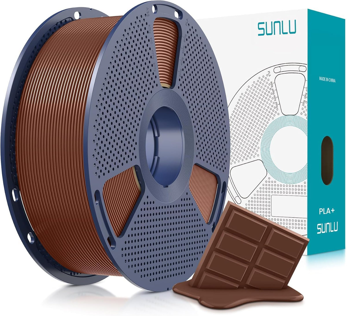 SUNLU PLA+ 3D Printer Filament, Tougher PLA Plus Filament 1.75mm, 1KG Black