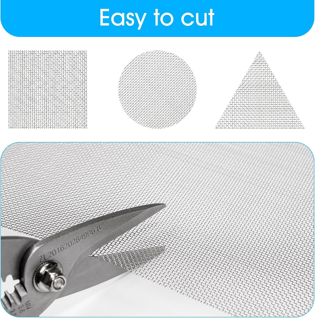 304 Stainless Steel Wire Mesh Roll 2.5 Metre x 300mm, Rodent mesh/Metal Mesh/Window Screen Mesh, Prevent Mouse Mice Snakes Hornets Rodents Entering,Easy to Cut and Install