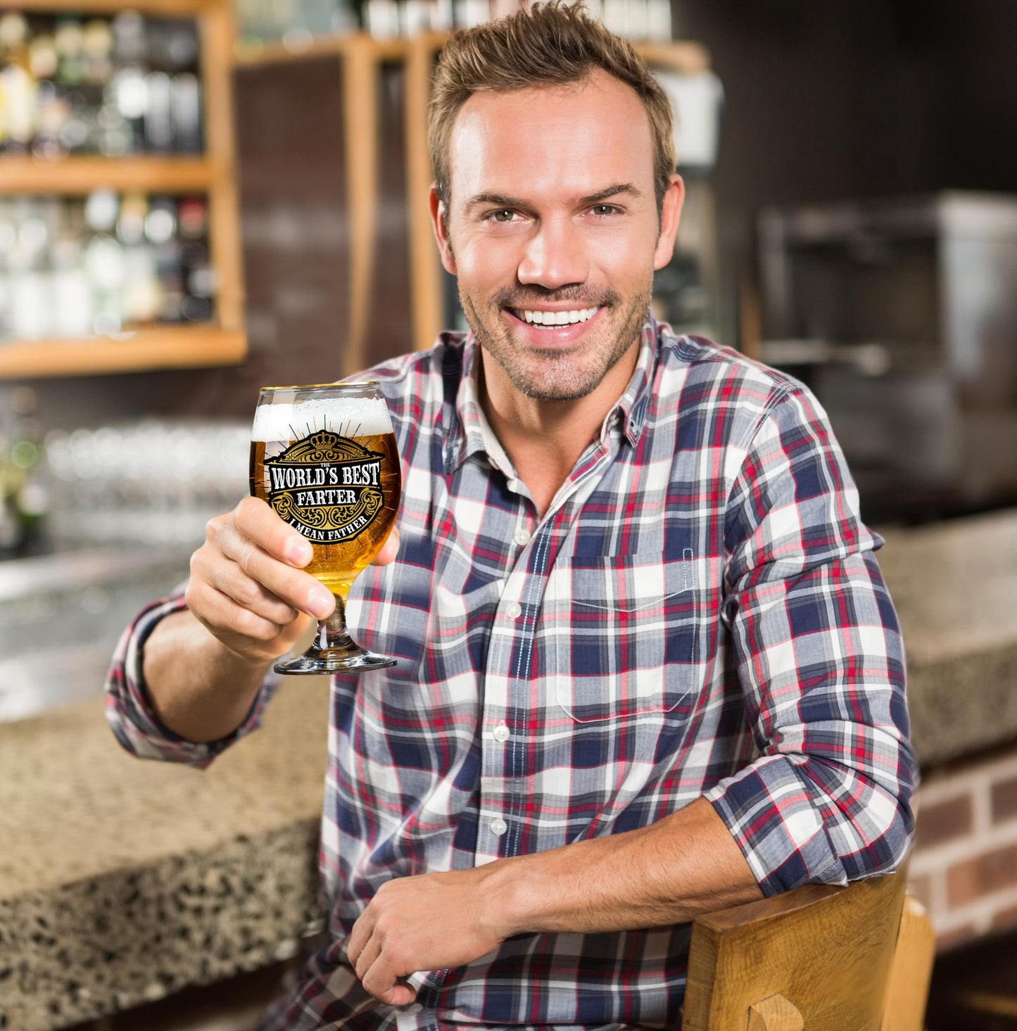 Crownly Crystal® Gold Birthday Gifts: Dad's Beer Glasses