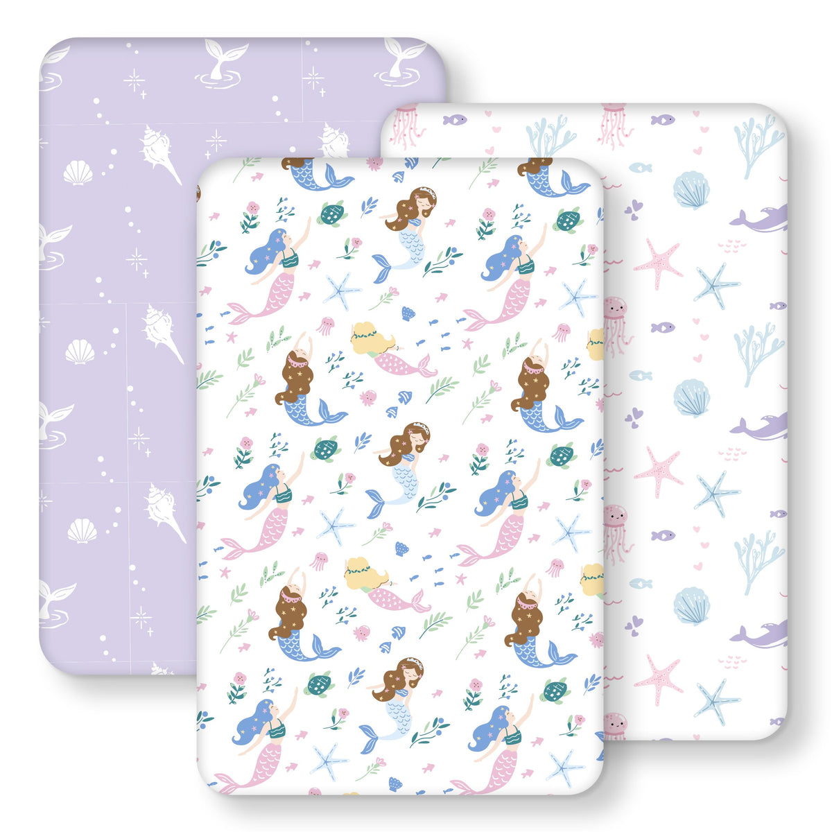 Cot Bed Sheets 140 x 70cm Fitted, 3 Pack Baby Cot Sheets, Ultra Soft & Silky Smooth Microfiber Toddler Bed Sheets Pink Rainbow