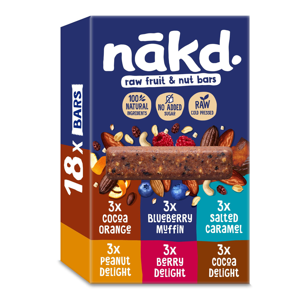 Nakd Bakewell Tart Natural Fruit & Nut Bars - Vegan - Gluten Free - Healthy Snack, 35 g (Pack of 18)