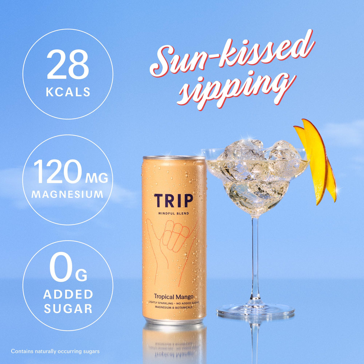 TRIP Cucumber Mint Sparkling drink with 120MG calming Magnesium + Lion’s Mane + Chamomile + Lemon Balm. Low Calorie and Vegan (Pack of 12 x 250ml) - Packaging Might Vary