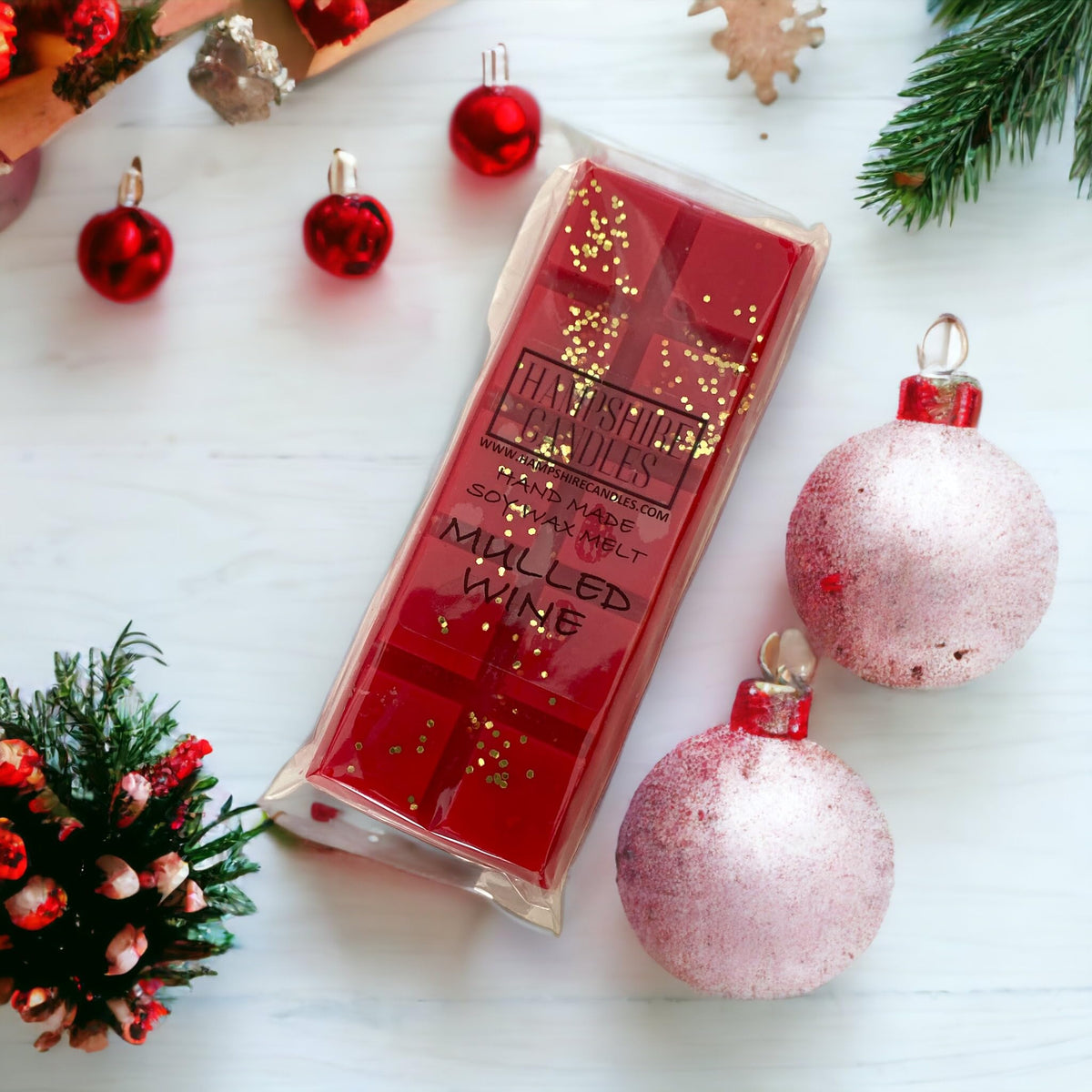 Mulled Wine Christmas Wax Melts | Highly Scented | Soy Wax, Cruelty & Vegan Free | Handmade (Approx. 50g) (2 Bars)