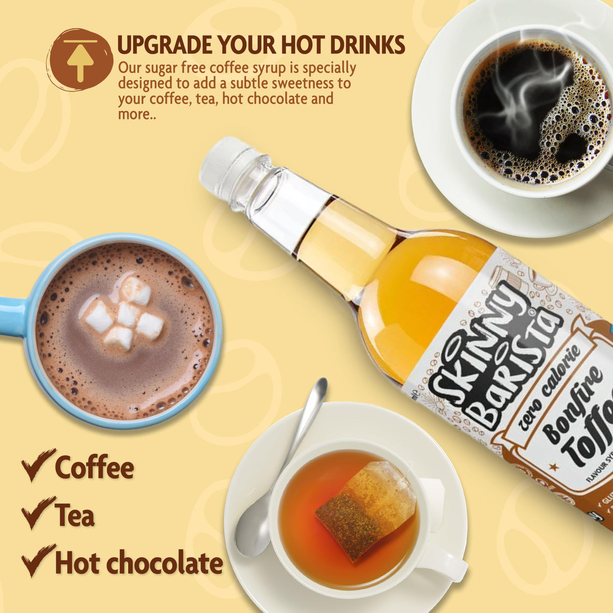 Skinny Food Co Butterscotch Syrup Zero Calorie 1L - Sugar Free Coffee Syrup