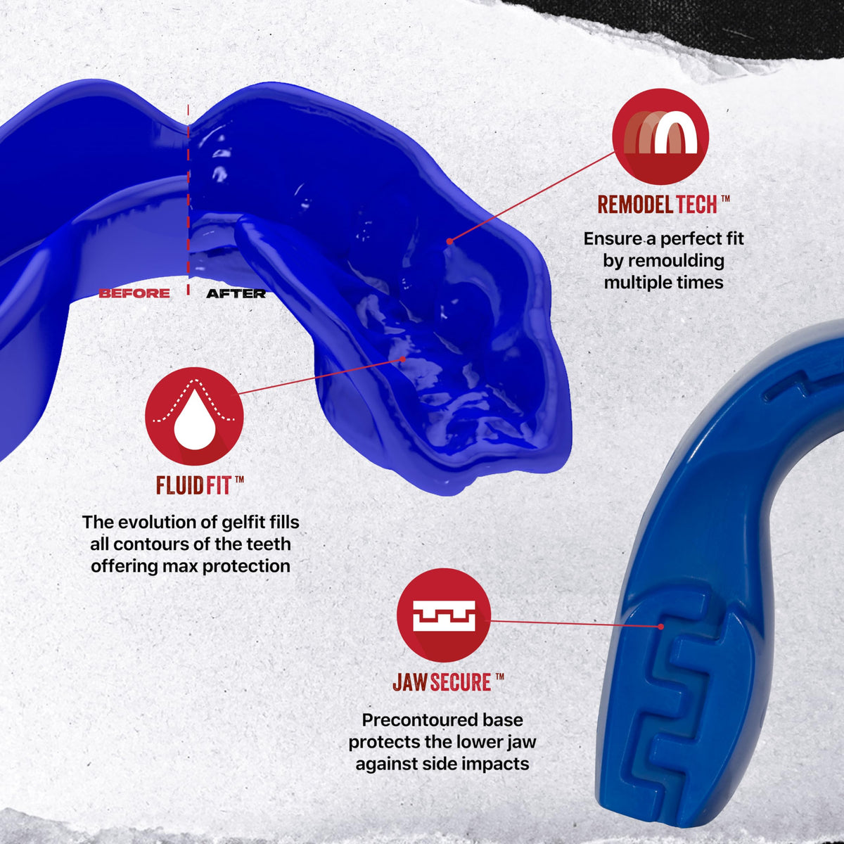 SAFEJAWZ Mouth Guard, Slim Fit Gum Shield for Adult & Junior with Case